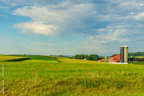 Amish country farm barn field agriculture in Lancaster  PA