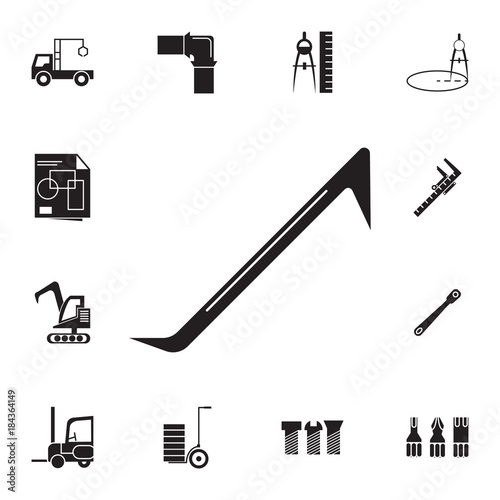 Crowbar icon. Set of construction tools icons. Web Icons Premium quality graphic design. Signs, outline symbols collection, simple icons for websites, web design, mobile app photo