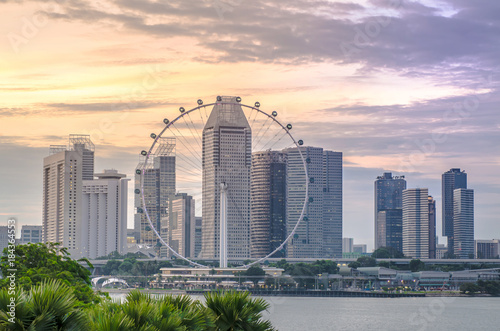 Photography singapore city skyline  sunset time