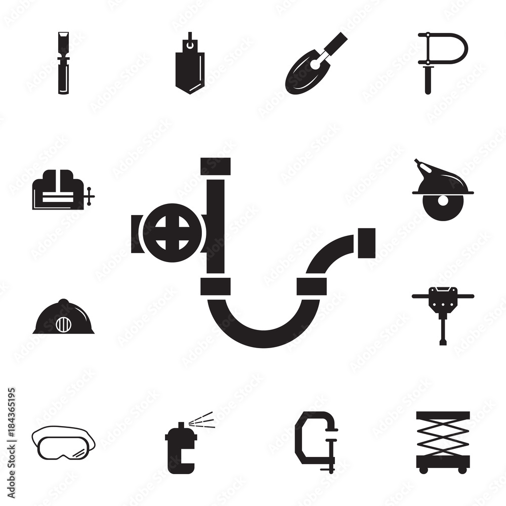Pipe icon. Set of construction tools icons. Web Icons Premium quality graphic design. Signs, outline symbols collection, simple icons for websites, web design, mobile app