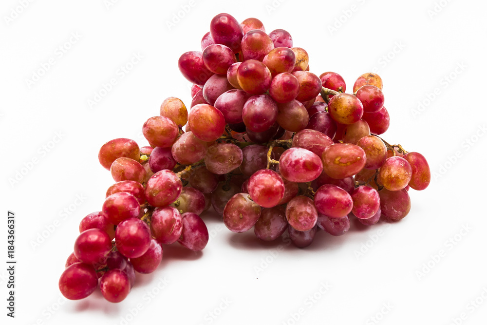 Fototapeta premium Bunch of grapes without seeds on white background.