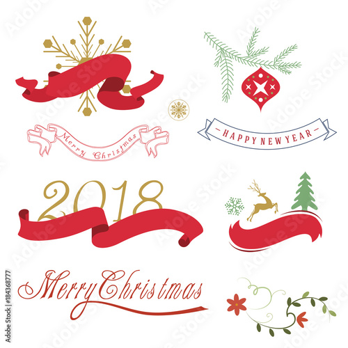 Christmas labels and font design