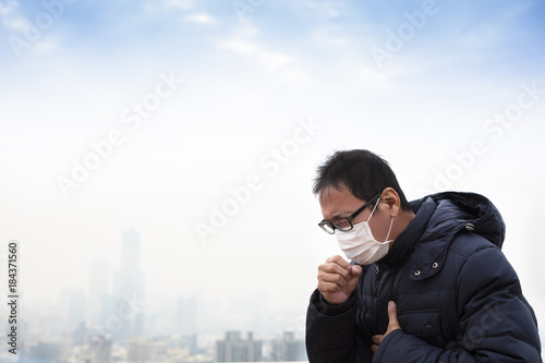 Lung cancer patients with smog city background