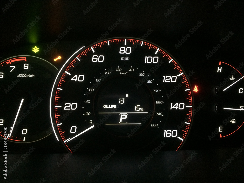 Low Engine Oil Life indicated on dashboard with a yellow wrench reminder when less than 15 percent level reached