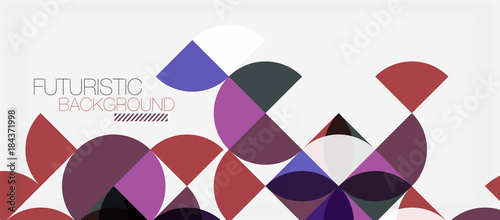 Geometric triangle and circle shape, wide abstract background