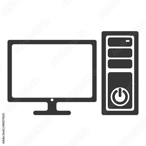 Personal Computer Server Icon, vector graphics