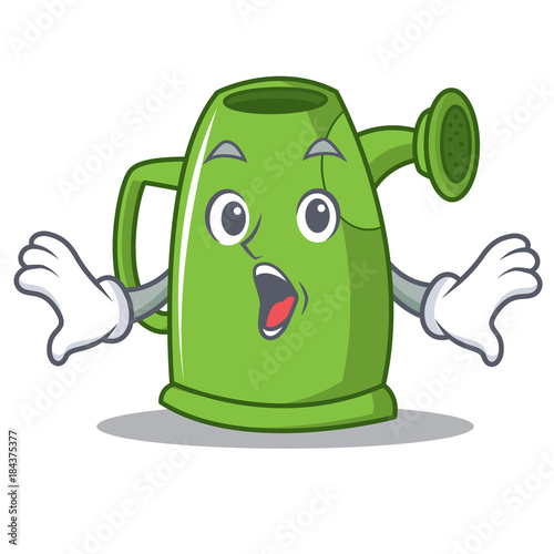 Surprised watering can character cartoon photo