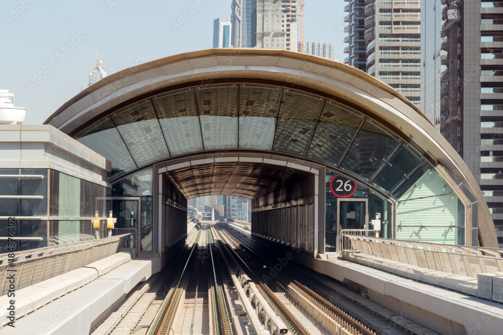 Fototapeta premium Metro train Dubai railway