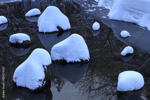 雪景色　Snowy landscape in japan photo