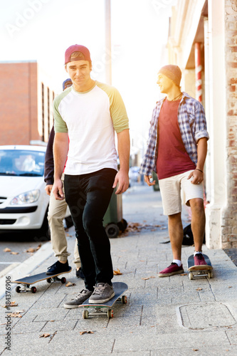 Skateboarding at the street