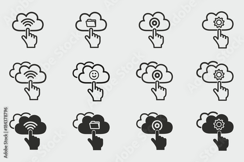 Cloud computing icons set.