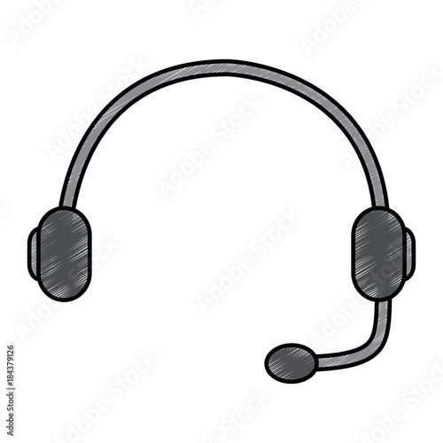 headset support helpline communication equipment vector illustration