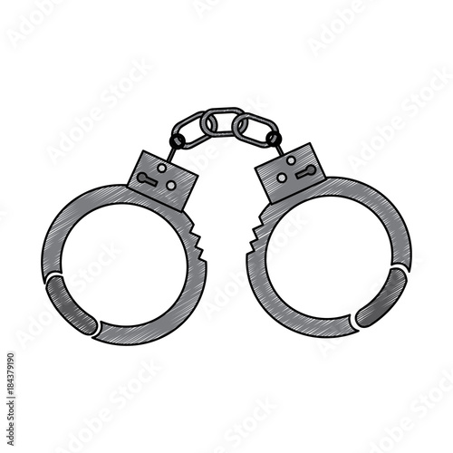 handcuffs police tool security arrest vector illustration