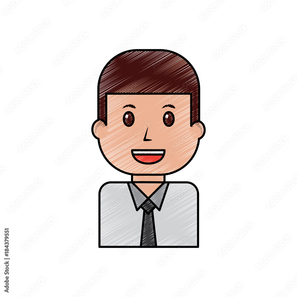 portrait businessman worker character cartoon vector illustration drawing image
