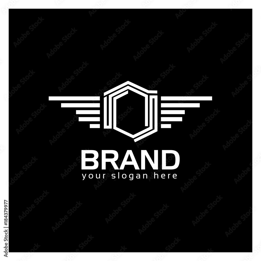 Hexagon bird logo vector. Flat logo design. Hexagon bird logo vector. Flat logo design.