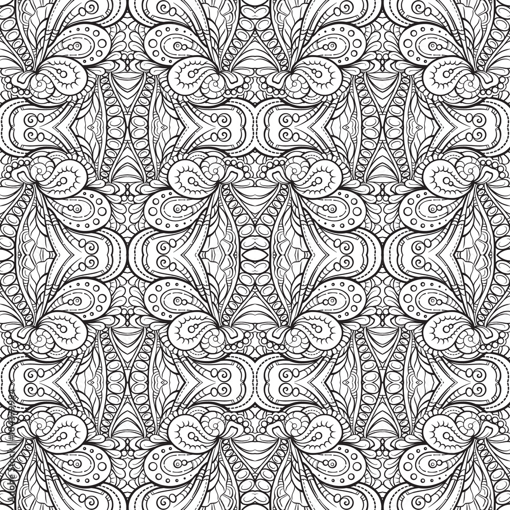 Abstract black and white seamless pattern