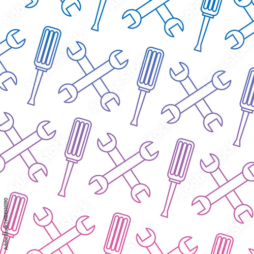 seamless pattern wrench and screwdriver tool repair pattern vector illustration
