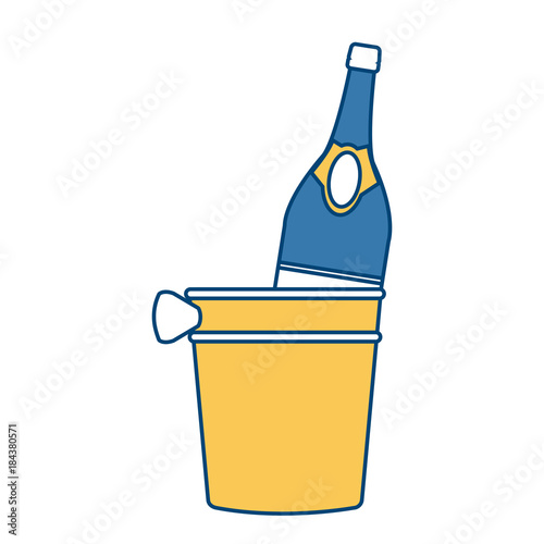 Champagne bottle in ice bucket