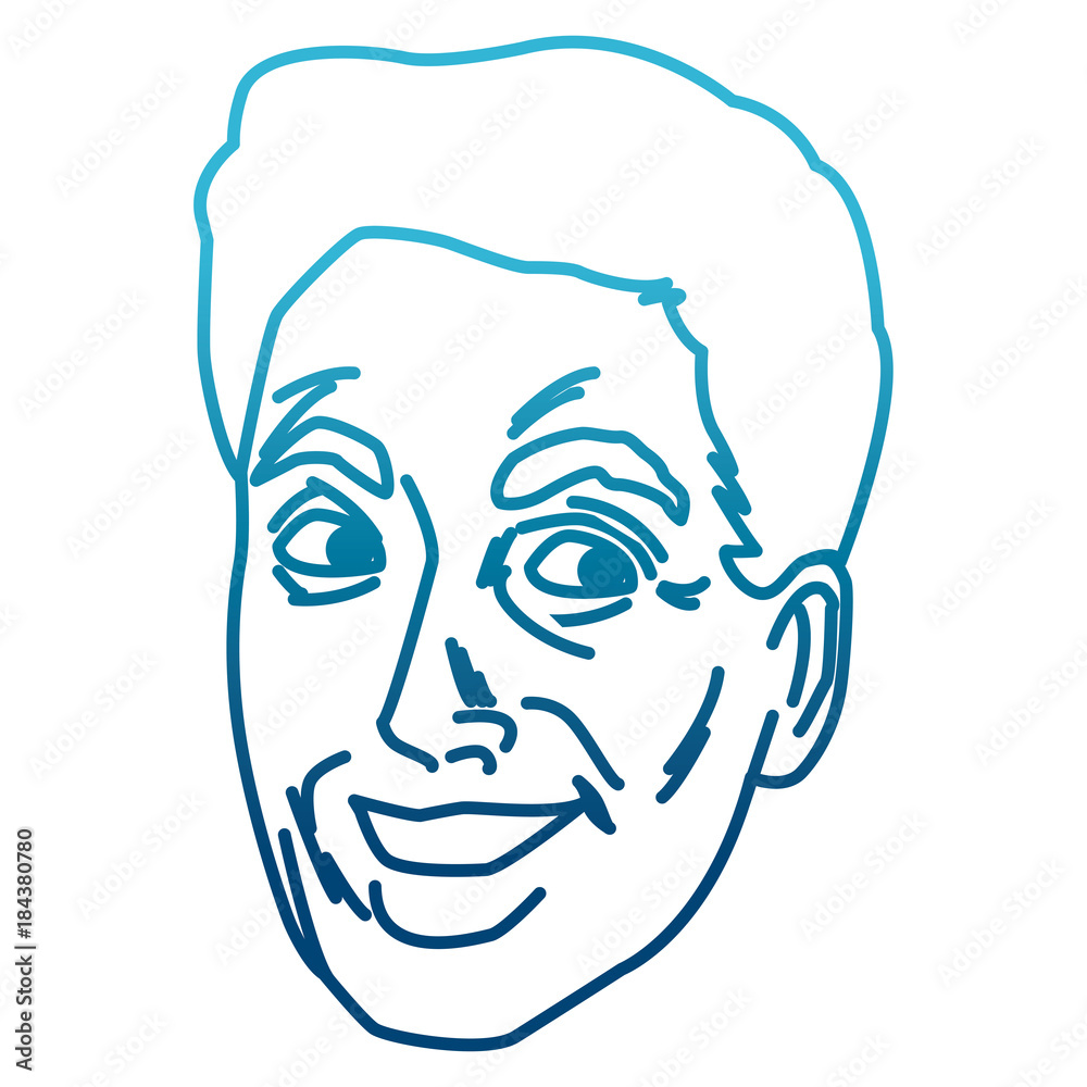 Man face pop art cartoon Man face pop art cartoon