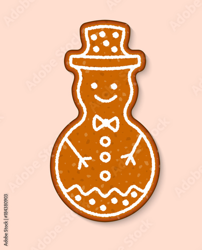 Christmas cookie snowman cake vector sweet desserts cooked food traditional cakes for Xmas dinner and teatime illustration