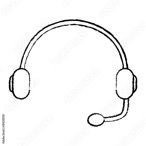 headset support helpline communication equipment vector illustration