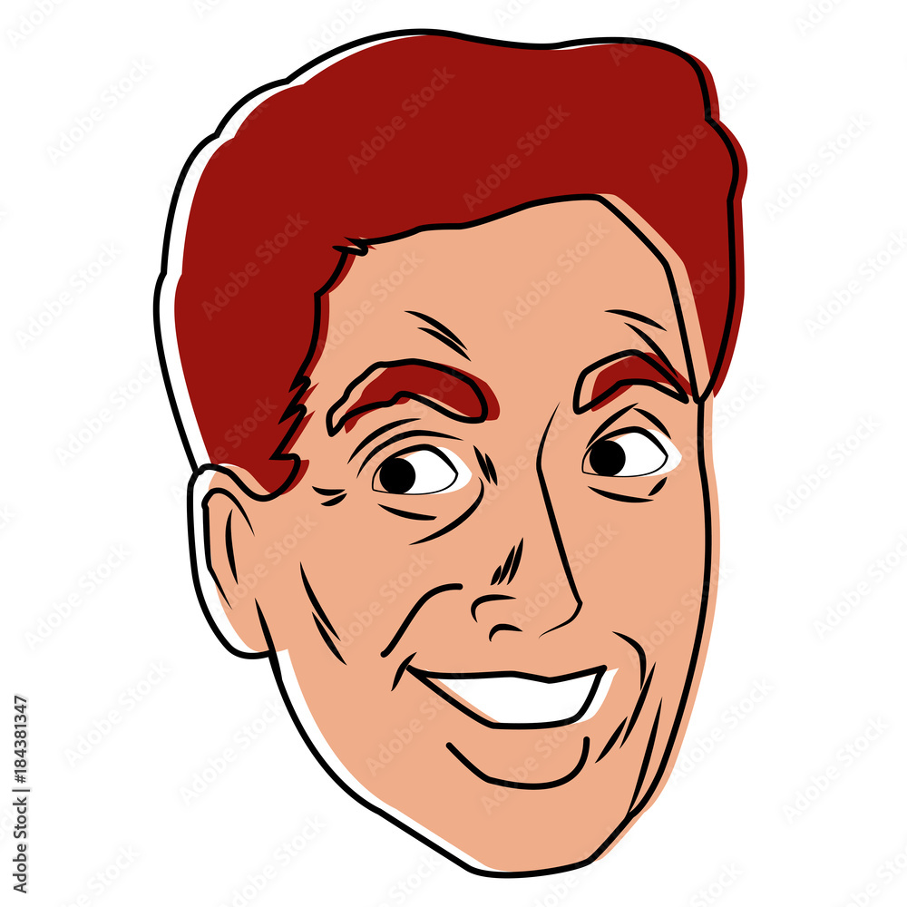 Man face pop art cartoon Man face pop art cartoon