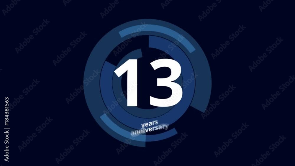 13 Year anniversary Digital Tech Circle Blue Background 13 Year anniversary Digital Tech Circle Blue Background