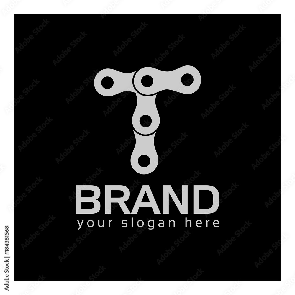 Letter T, Logo Letter T and chain. logo formed by chain Letter T, Logo Letter T and chain. logo formed by chain