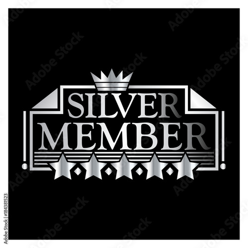 Silver member Icon. Vector Illustration on black background