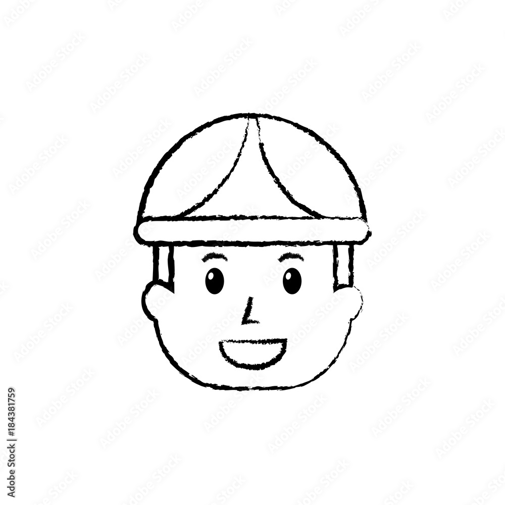 face man worker occupation with helmet protection vector illustration face man worker occupation with helmet protection vector illustration