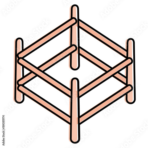 wooden corral isolated icon