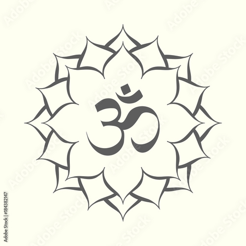 Mandala with omkara sign inside