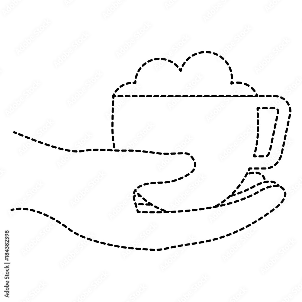 hand with coffee cup isolated icon hand with coffee cup isolated icon