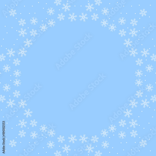 Round frame of snowflakes 1