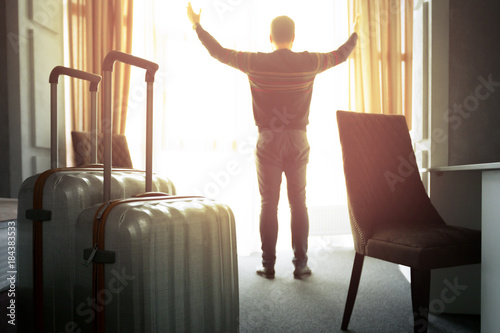 Mature businessman in a hotel room