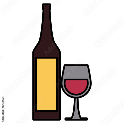 Wine cup and bottle