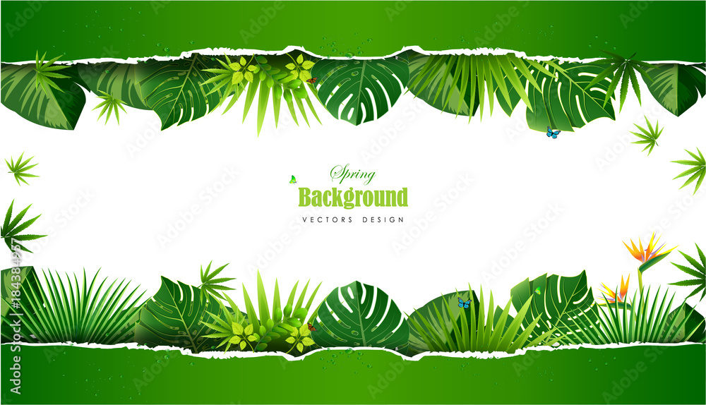 custom made wallpaper toronto digitalBright tropical background with jungle plants. Exotic pattern with tropical leaves.