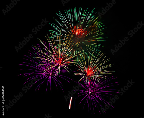 Fireworks Light up the Sky, New Year Celebration.