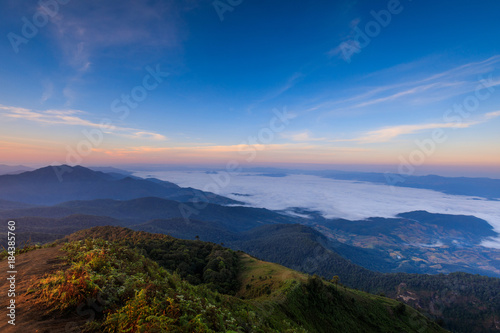 Doy-inthanon  Landscape sea of mist in national park of Chaingmai province  Thailand.