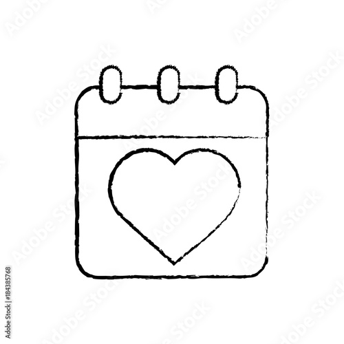 valentines day calebration calendar romantic date vector illustration