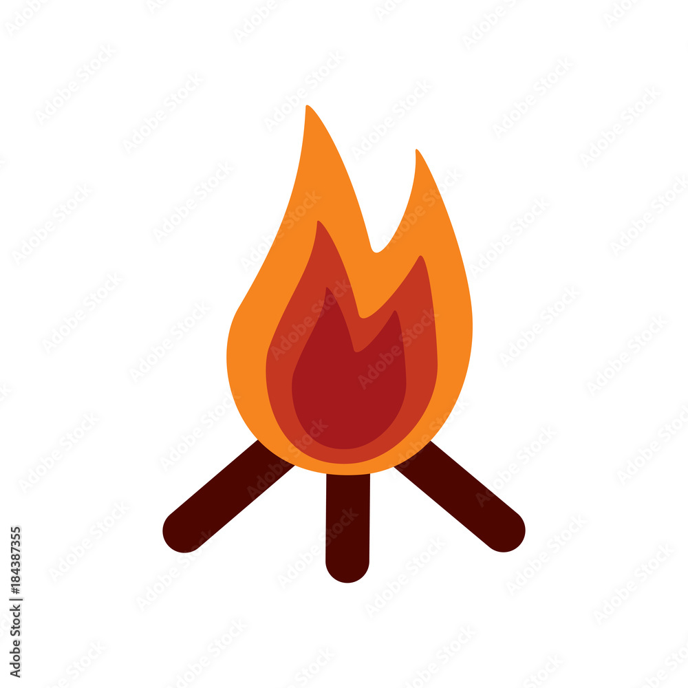 bonfire flame hot wooden warm iconvector illustration bonfire flame hot wooden warm iconvector illustration
