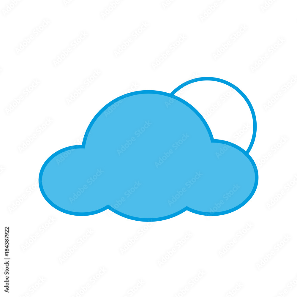 Sun and cloud weather symbol Sun and cloud weather symbol