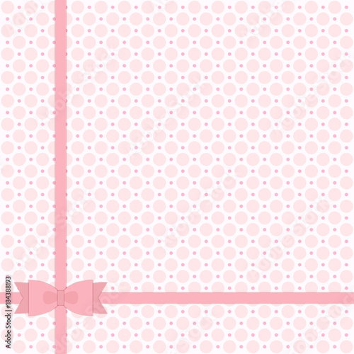 Cute primitive retro pattern with ribbon and bow in shabby chic style for your decoration