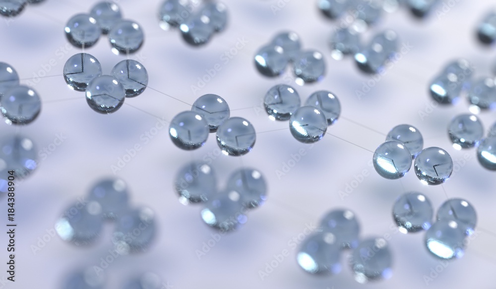 3D Rendering Of Abstract Glass Hexagon Connection Background Closeup With Soft Focus 3D Rendering Of Abstract Glass Hexagon Connection Background Closeup With Soft Focus
