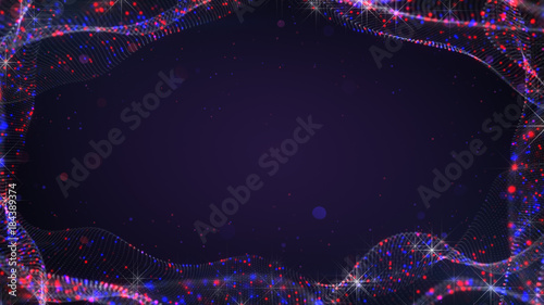 Purple frame of waving surf...