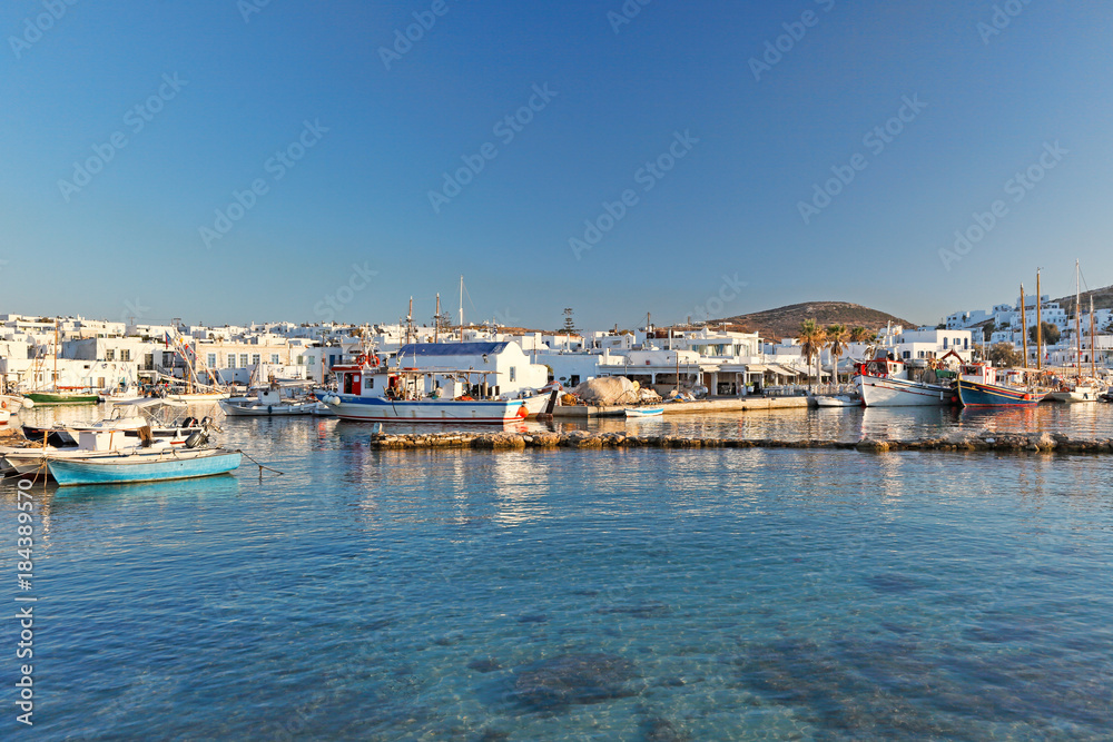 The port of Naousa in Paros, Greece