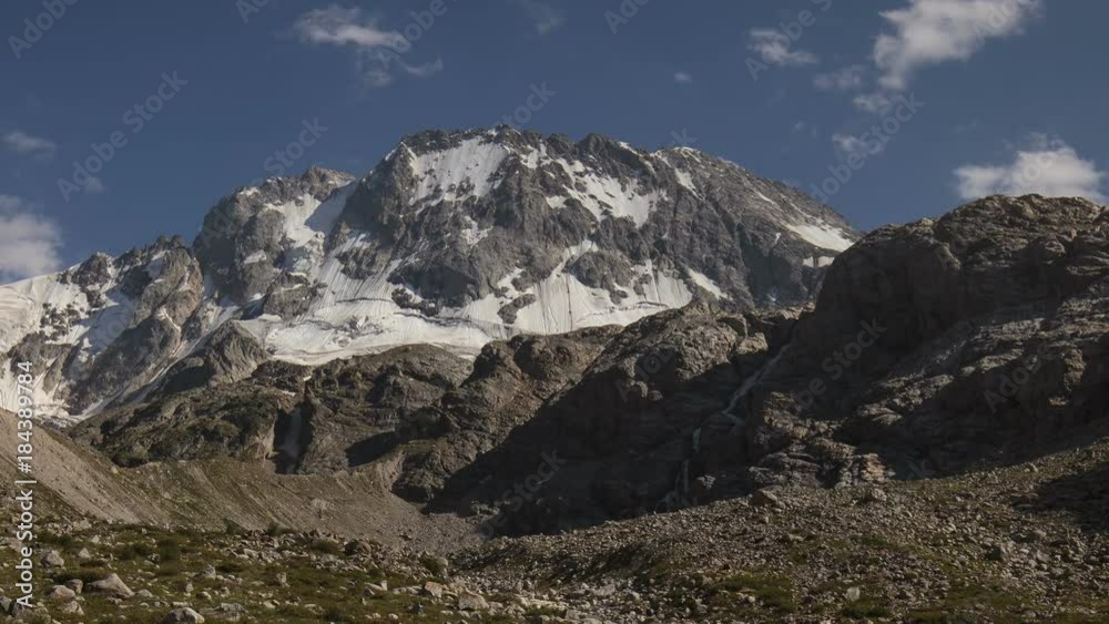 Russia, Republic of Kabardino-Balkaria, time lapse. Summer in the mountains of the Caucasus. Formation and movement of clouds over mountains peaks. Russia, Republic of Kabardino-Balkaria, time lapse. Summer in the mountains of the Caucasus. Formation and movement of clouds over mountains peaks.