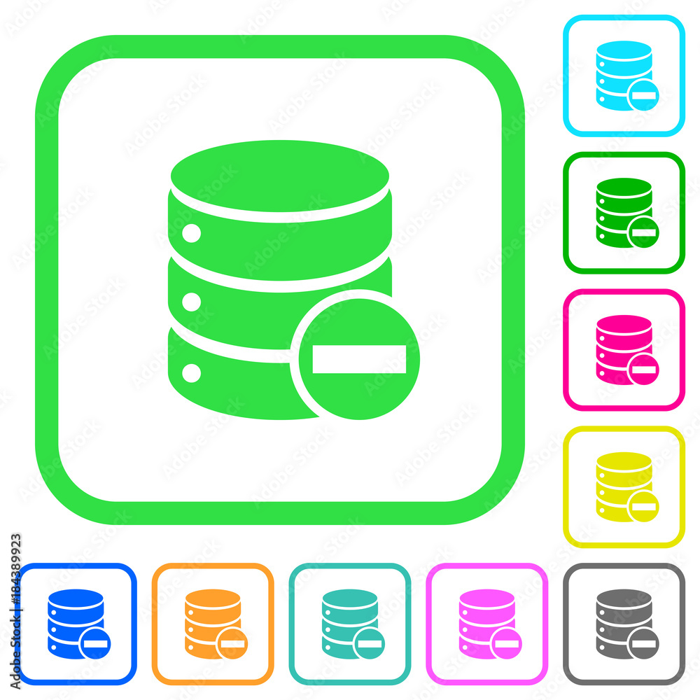 Remove from database vivid colored flat icons icons