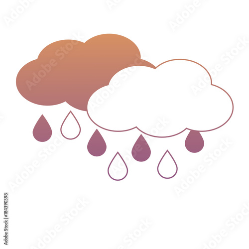 clouds and water drops icon