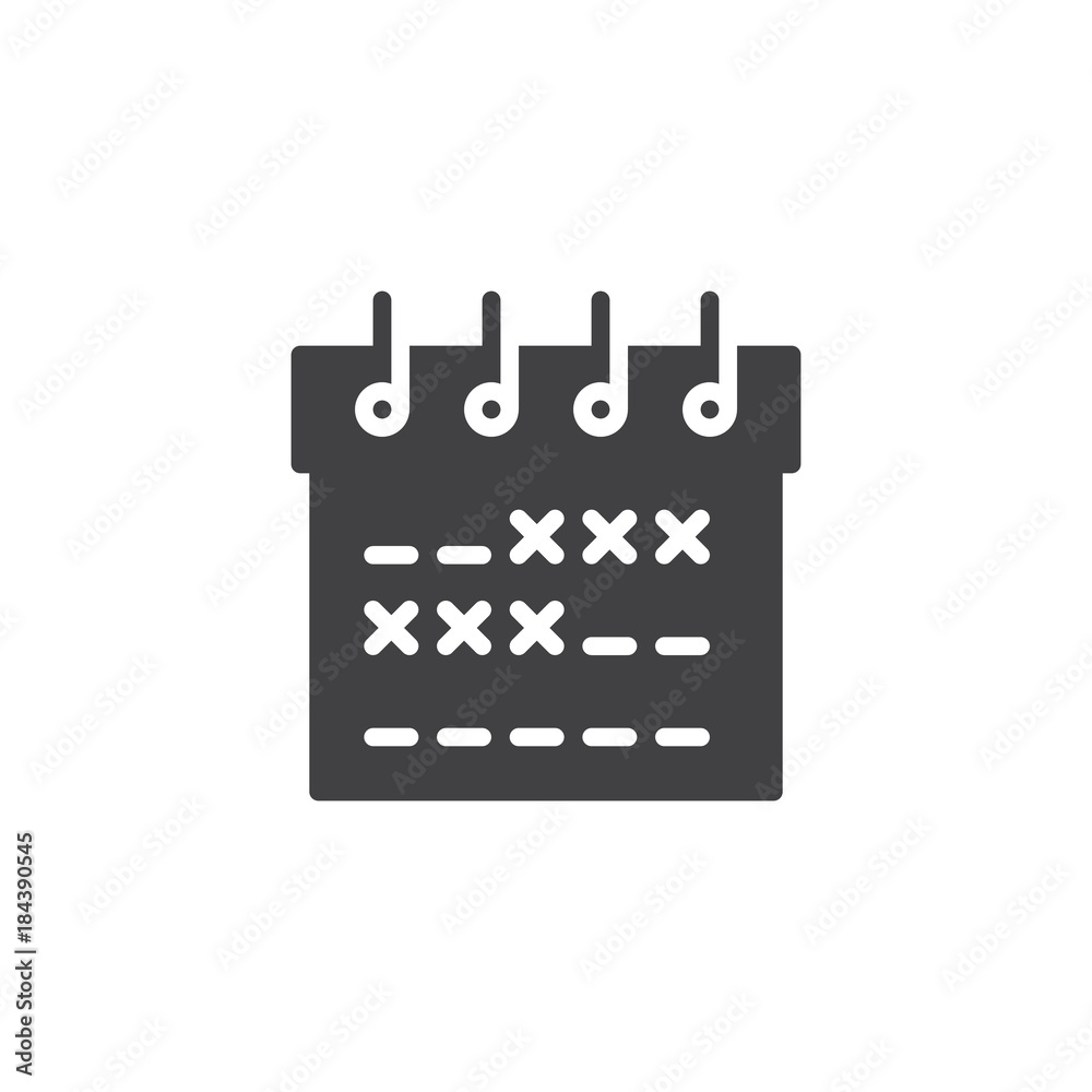 Calendar reminder icon vector, filled flat sign, solid pictogram isolated on white. Agenda planning symbol, logo illustration. Calendar reminder icon vector, filled flat sign, solid pictogram isolated on white. Agenda planning symbol, logo illustration.